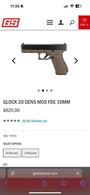 Looking for a Glock 20 gen 5 Mos FDE