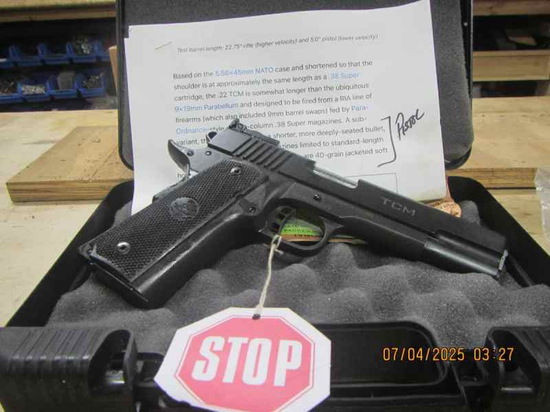 22 TCM 17rnd M1911 A2 Pistol.JPG