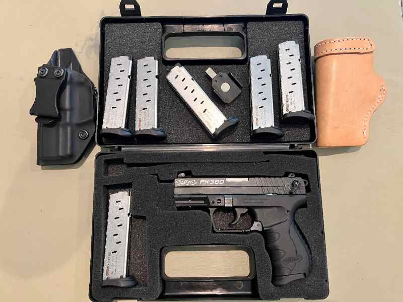 Walther PK380 with 2 holsters and 7 mags
