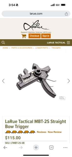 Larue Mbt-2S Straight bow trigger 