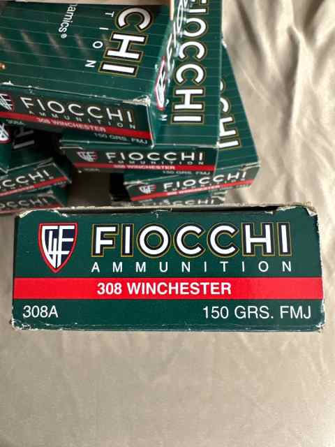 308 Win Fiocchi 150 grs. FMJ. 9 Boxes 