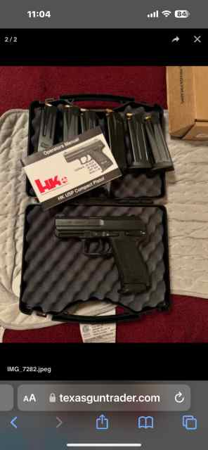 HK USP Compact .40 S&amp;W with 7 mags and holster