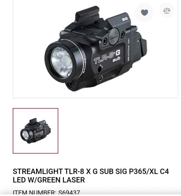 Streamlight TLR-8X G Sub C4 LED w/ Green Laser