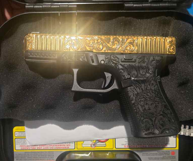 24k gold engraved Glock 19 Gen 5