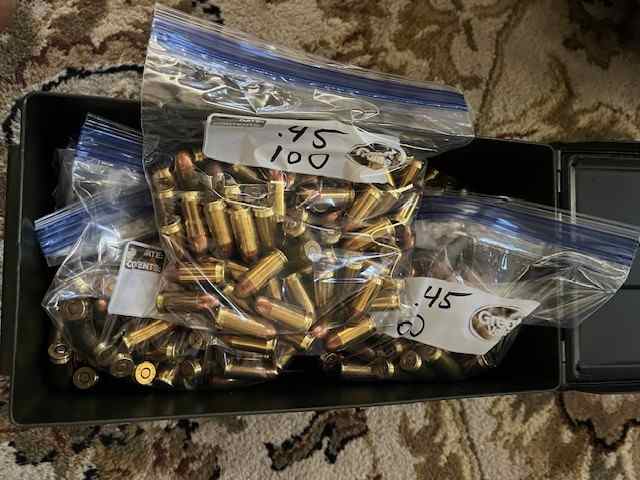 Various ammunition (.308, .223, .45, and 9mm