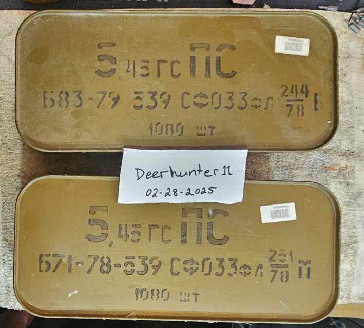 Two (2) Spam cans of 5.45x39 7n6 1080 rounds each